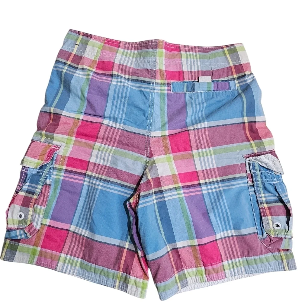Abercrombie & Fitch Mens Medium Swim Trunks Multicolor Madras Plaid Shorts Icon